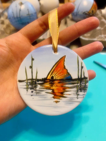 Flat Ceramic Disc Ornament